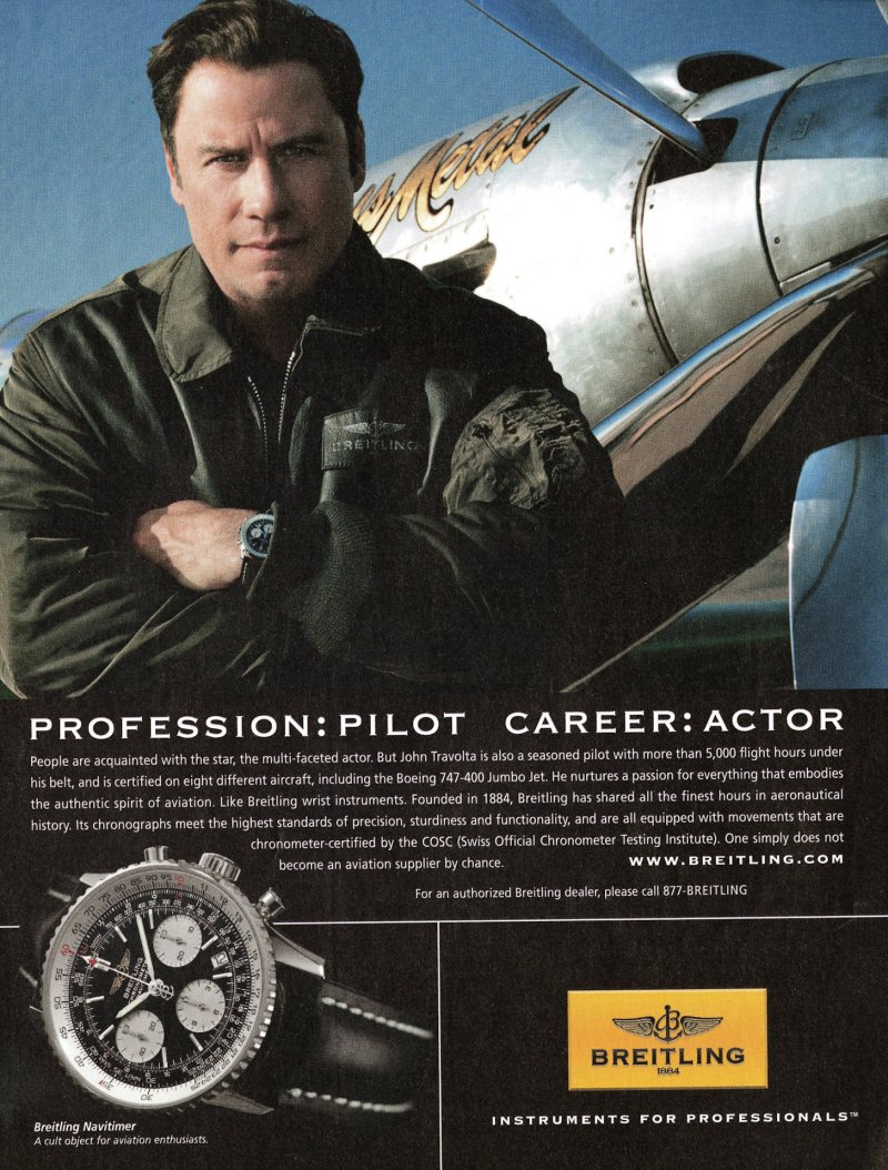 Breitling джон траволта